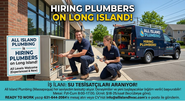 Long Island'da SU TESİSATÇILARI ARANIYOR