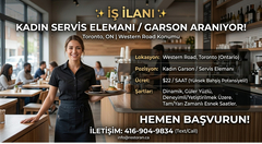 İŞ İLANI KADIN SERVİS ELEMANI GARSON ARANIYOR